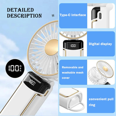 5-Speed Ultra Quiet Handheld Mini Fan