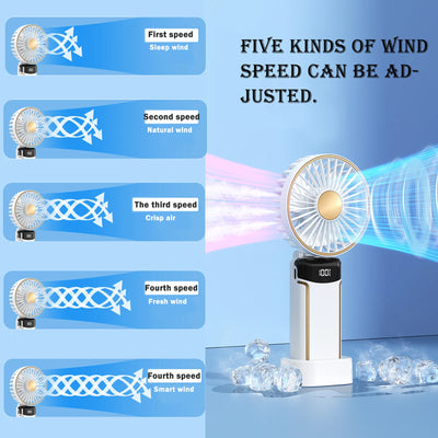 5-Speed Ultra Quiet Handheld Mini Fan